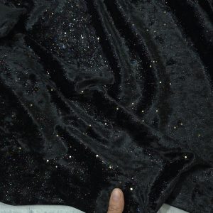 پارچه مخمل کهکشانی درجه یک رنگ مشکی